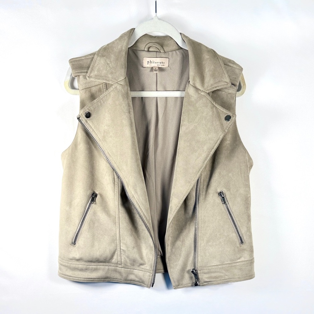Philosophy Suede Moto Vest - Picture 3 of 6